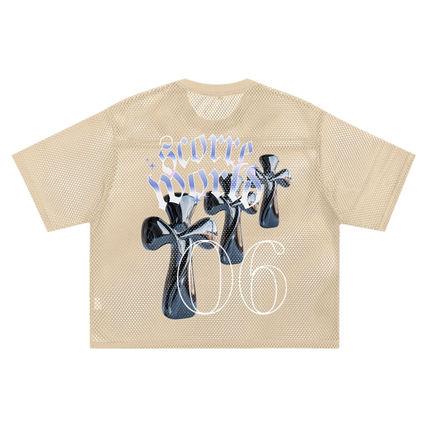 Triple Cross Boxy Net T-shirt