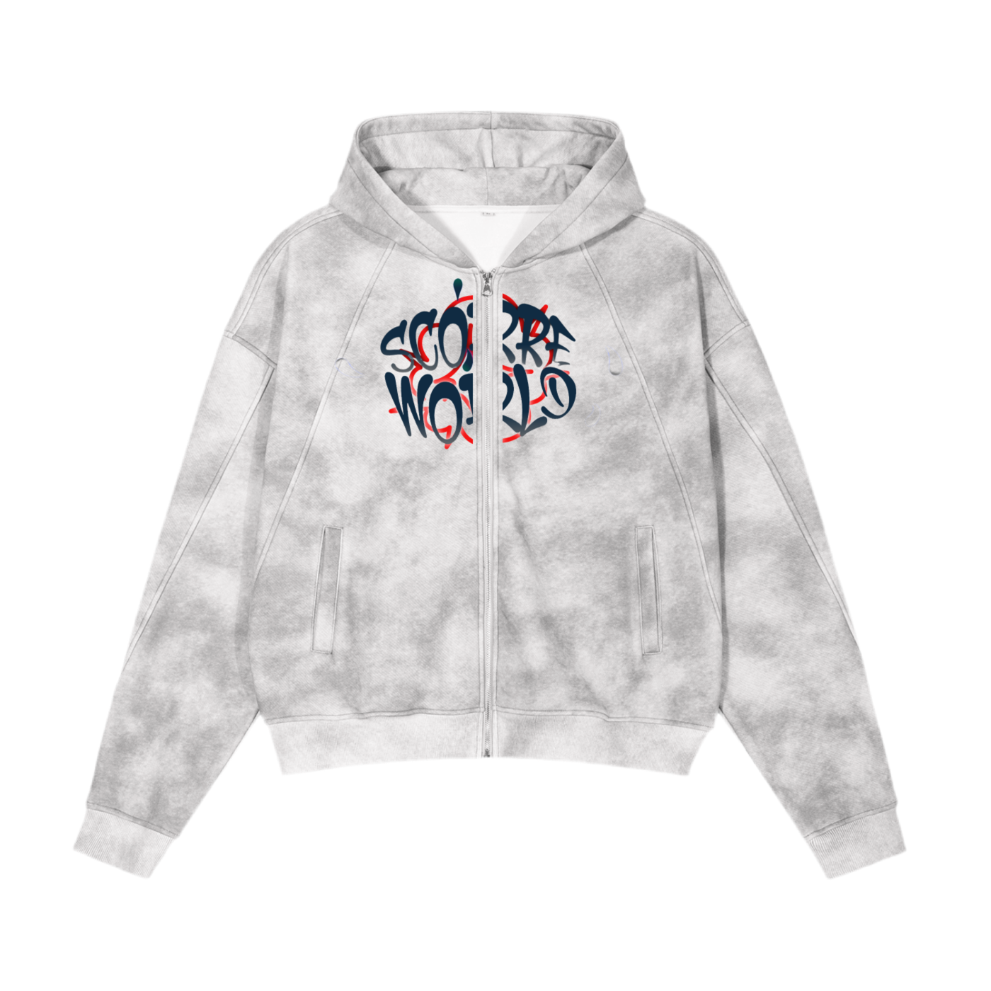 Bomb Logo Boxy Zip-up Fleece Hoodie