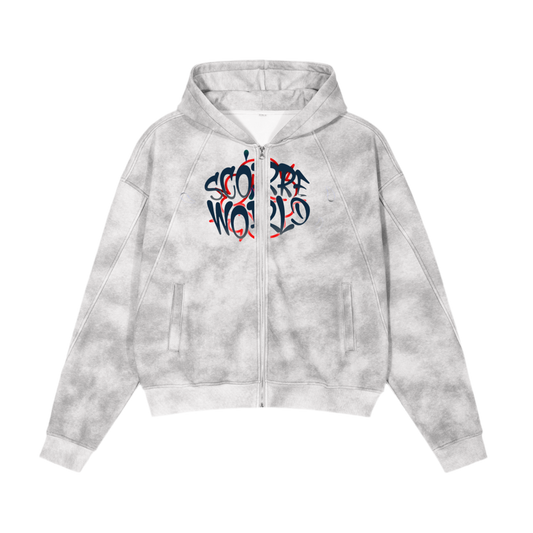 Bomb Logo Boxy Zip-up Fleece Hoodie