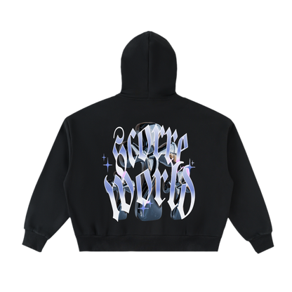 Triple Cross Full-Zip Boxy Hoodie
